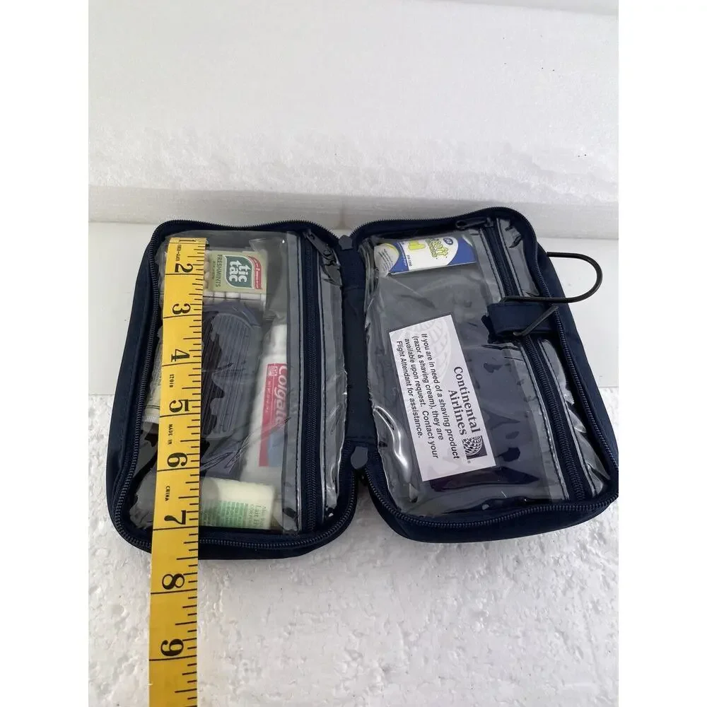 Vtg Continental‎ Airlines First Class Complimentary Amenity Kit 5 Travel Bag New